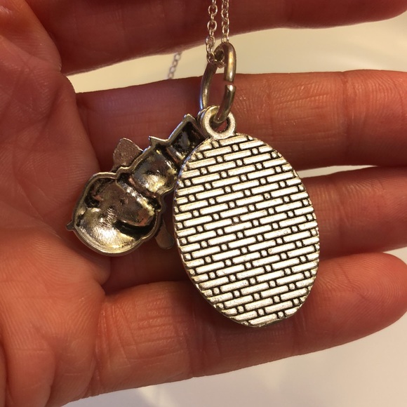 Vintage Pyrex Snowflake necklace handmade upcycled pendant snowman charm - Picture 3 of 6